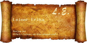 Leiner Erika névjegykártya